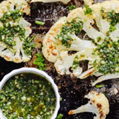 Cauliflower Steaks With Chimichurri Sauce Recipe Cauliflower Steaks With Chimichurri Sauce Recipe
