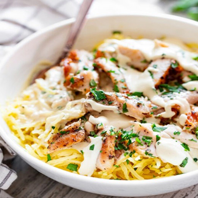 Chicken Alfredo With Spaghetti Squash Chicken Alfredo With Spaghetti Squash