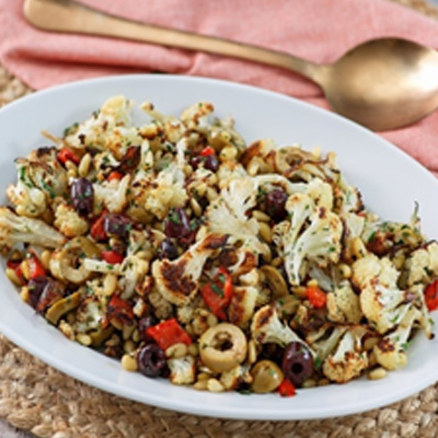 Roasted Cauliflower with Red Bell Peppers Recipe Roasted Cauliflower with Red Bell Peppers Recipe