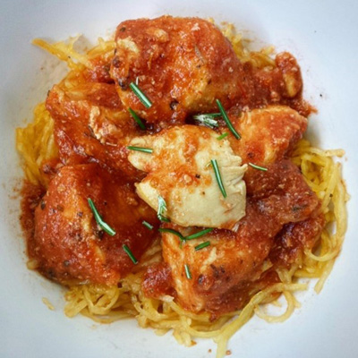 Chicken and Tomato Spaghetti Squash