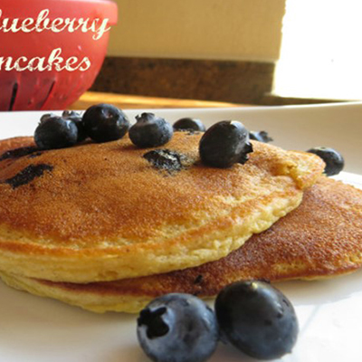 Sweet Vanilla Blueberry Protein Pancakes