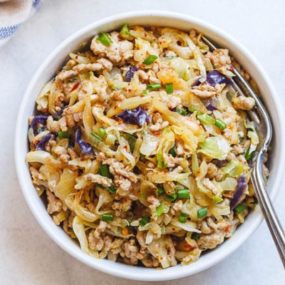 Egg Roll Bowls With Chicken And Cabbage