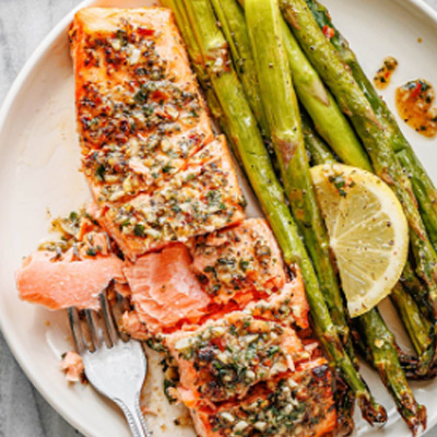 Weight Loss Cleveland TN Air Fryer Salmon And Asparagus With Lemon Basil Sauce